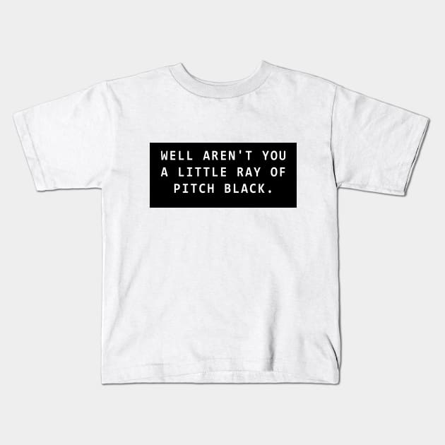 Little Ray of Pitch Black Kids T-Shirt by Mendi Art